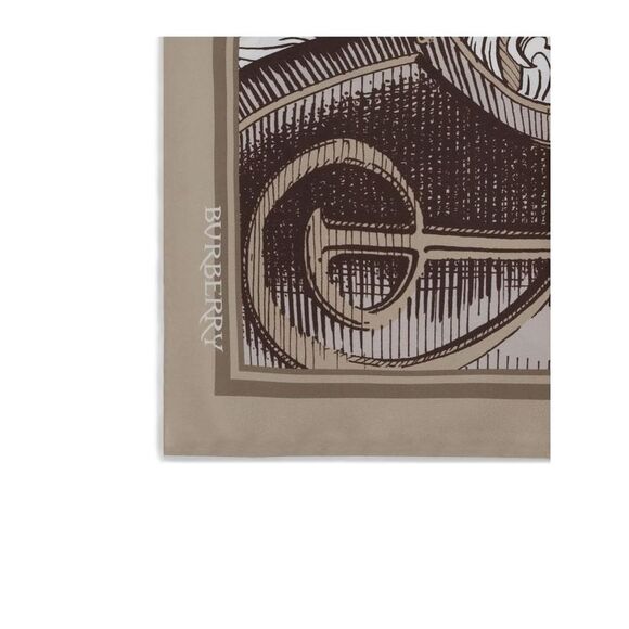 Burberry Beige Silk Men's Scarf - Picture 3 of 3